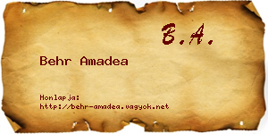 Behr Amadea névjegykártya